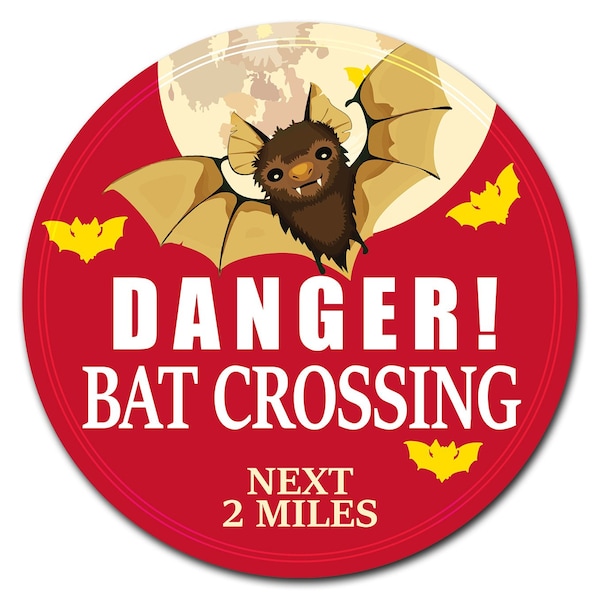 Signmission Bat Crossing Circle Corrugated Plastic Sign C-36-CIR-Bat Crossing - main